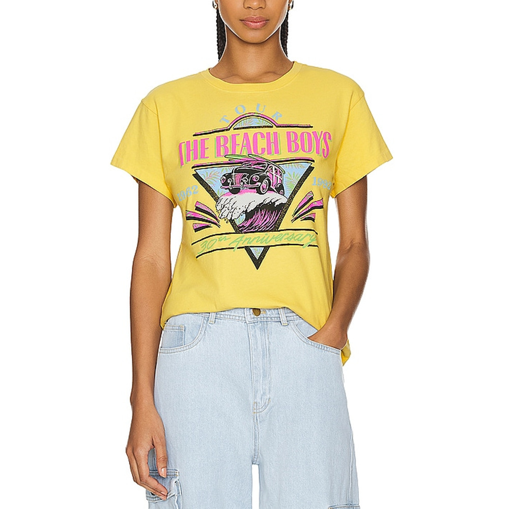 Daydreamer 'The Beach Boys' Yellow Cotton 30Th Anniversary Top Size XS